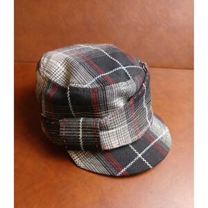 Pistil Weavers Plaid Gray Black Tweed Flapper Womens Hat Size 8' #1533